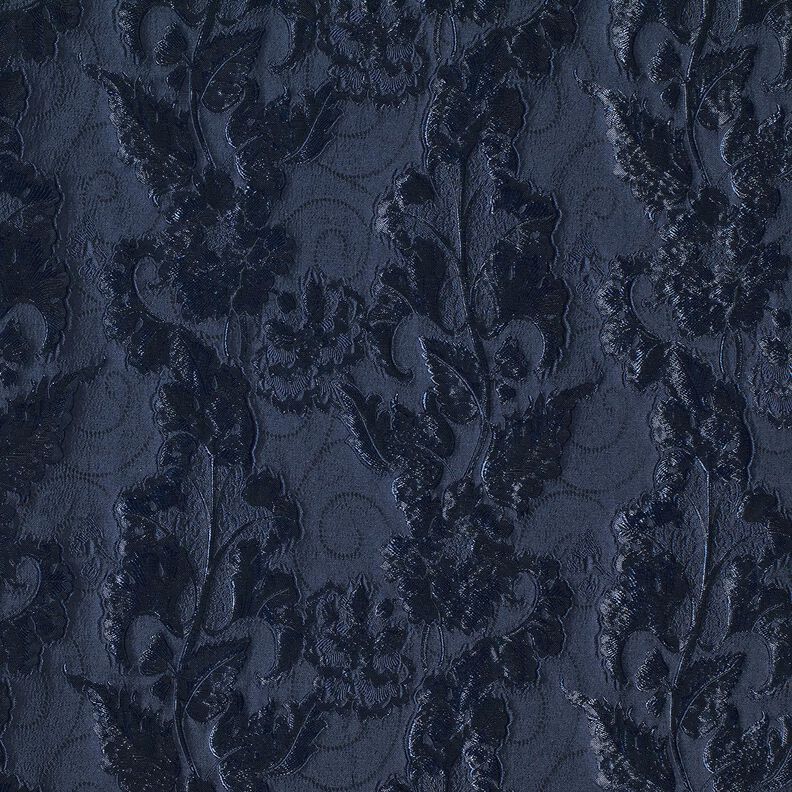 Vaatejacquard Brokadi Kukat – laivastonsininen,  image number 5