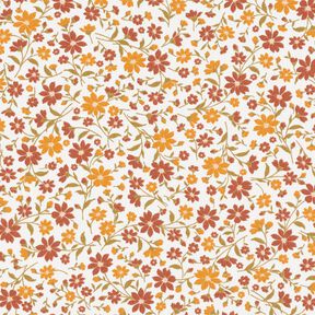 Puuvillapopliini Syyskukat &ndash; valkoinen/viininpunainen, 