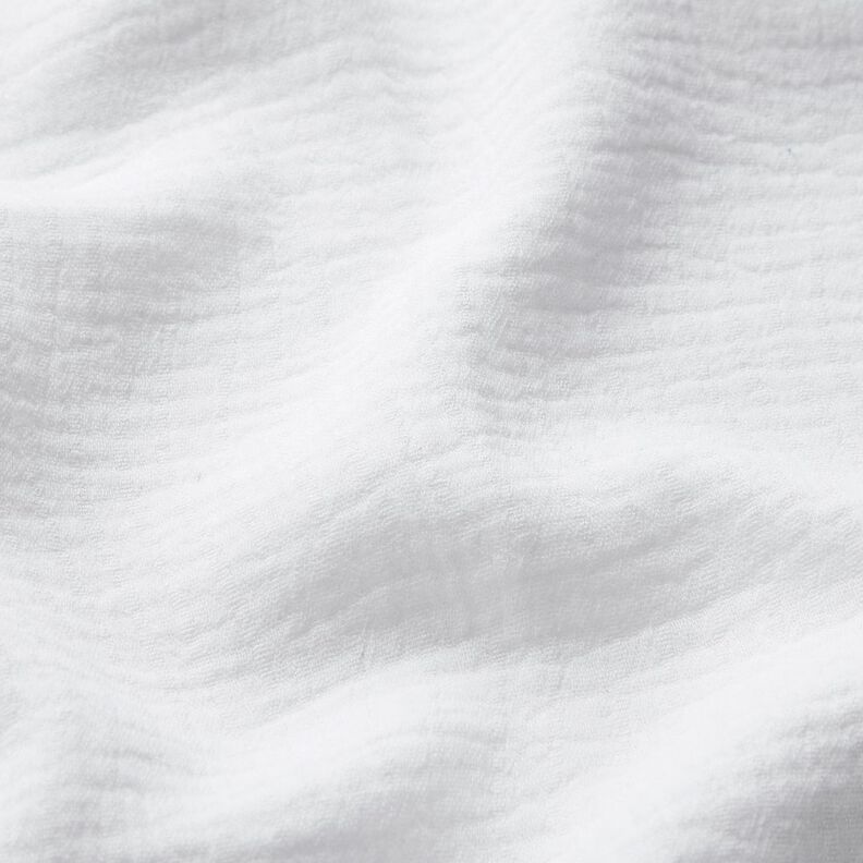Pellava-puuvilla-sekoite Jacquard Aaltokuvio – valkoinen,  image number 2