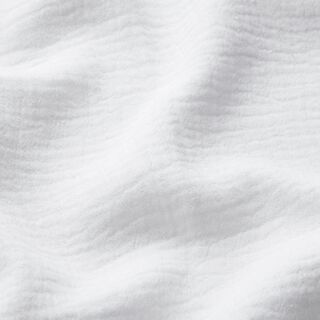 Pellava-puuvilla-sekoite Jacquard Aaltokuvio – valkoinen, 