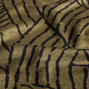 Romanitjersey abstraktit lehdet – tummaoliivi/musta, 