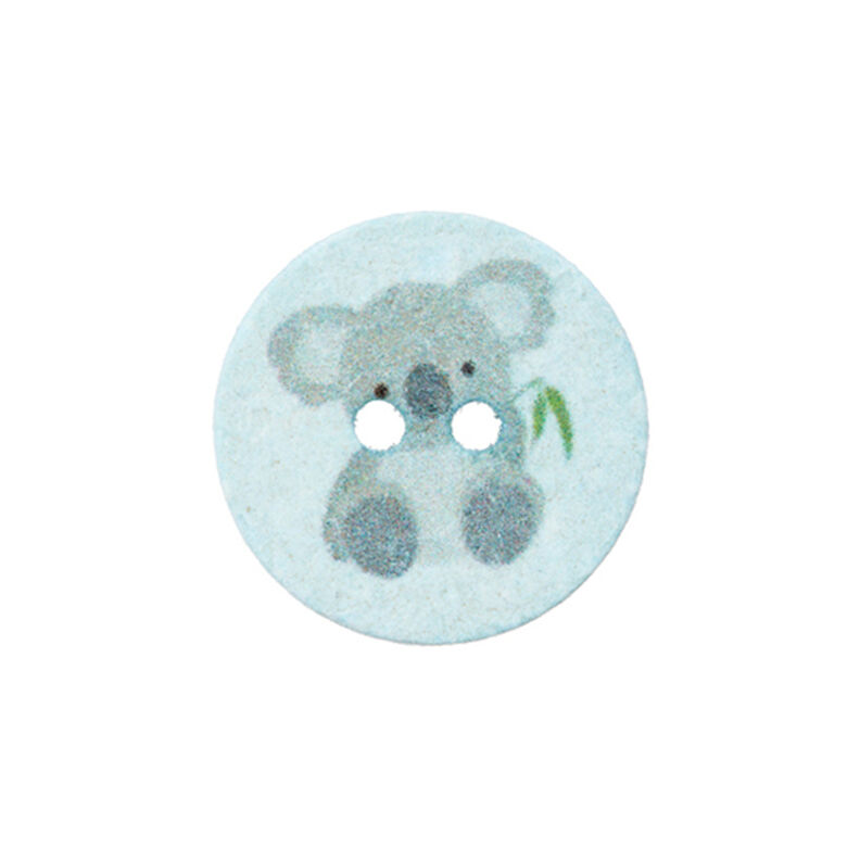 Polyesterinappi 2-reikäinen Recycling Koala [Ø18 mm] – vauvansininen,  image number 1