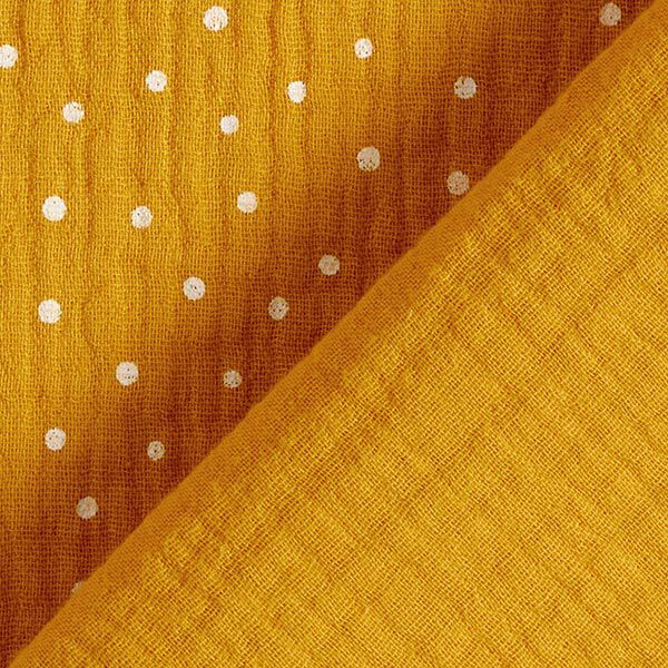 Musliini-/kaksikerroksinen kangas Pikkupilkut – currynkeltainen/valkoinen,  image number 4