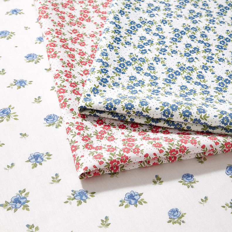 Puuvillapopliini Kukkameri – farkunsininen/valkoinen,  image number 5