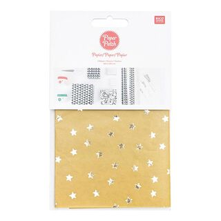 Paper Patch Setti Tähdet | Rico Design – sinappi/kulta, 