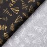 Puuvillakangas Kretonki Tyylikkäät kuuset – musta/kulta,  thumbnail number 4
