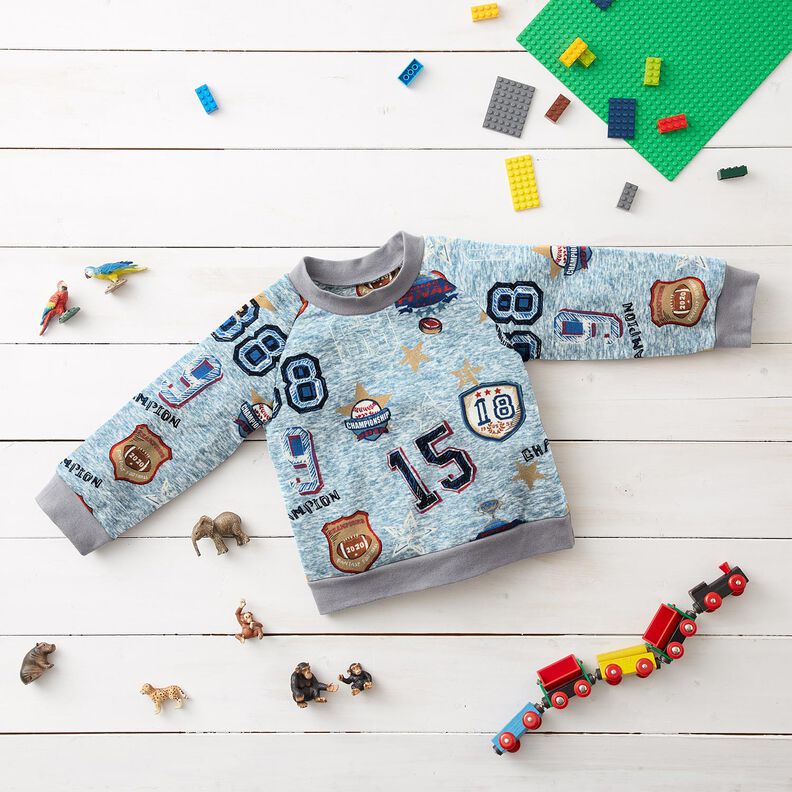 Alpenfleece Collegetakki &ndash; vaaleansininen/harmaa,  image number 5