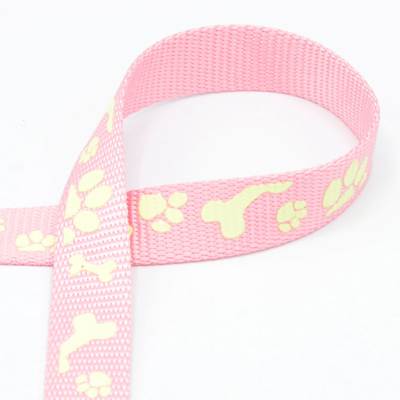 Heijastava kudottu nauha Koiran hihna [20 mm]  – roosa,  image number 1