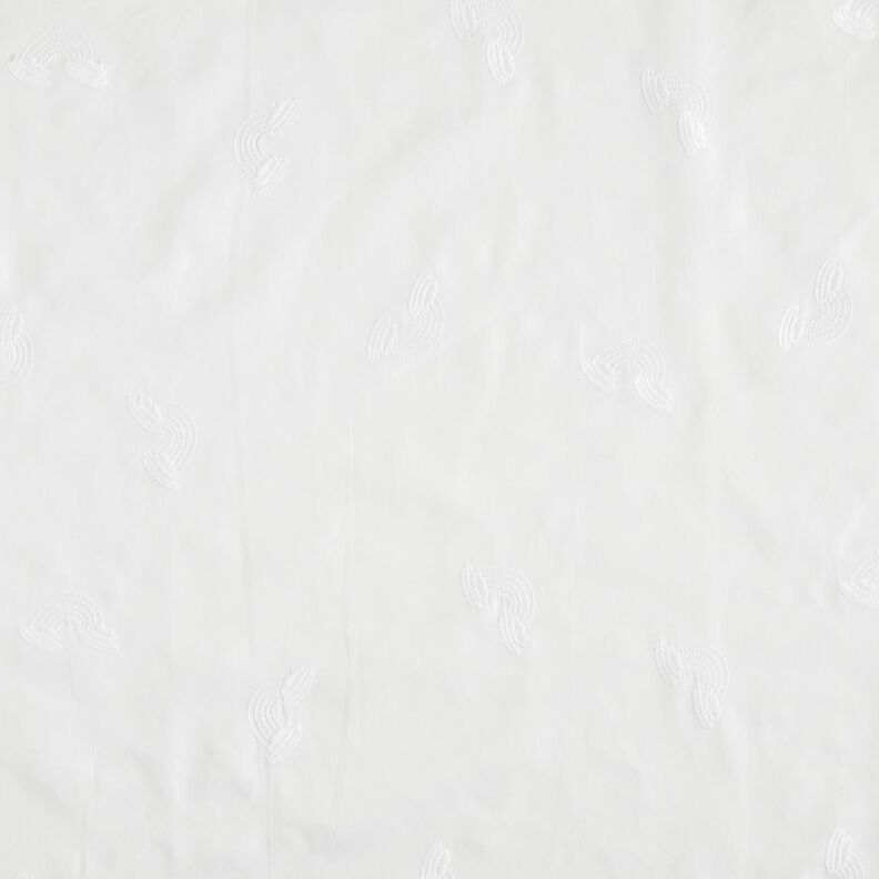 Puuvillasatiini Sateenkaaret Kirjonta – valkoinen,  image number 1