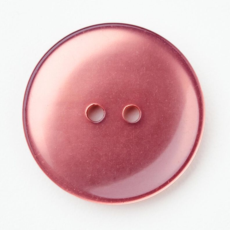 2-reikäinen kiiltävä nappi [Ø 25 mm] – tumma vanharoosa,  image number 1