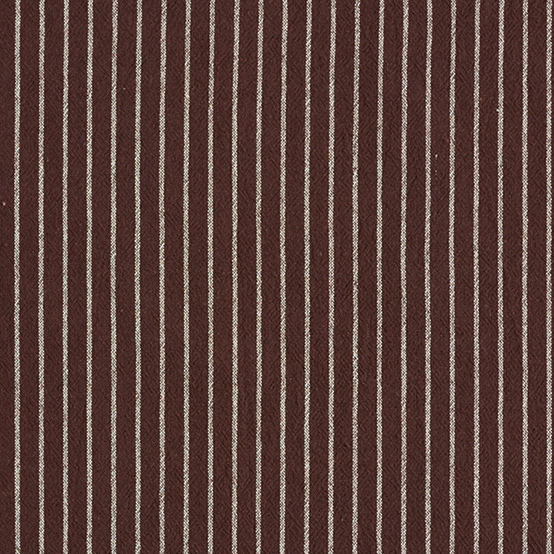 Paitapuserokangas Puuvillasekoite Leveät raidat – tummanruskea/villanvalkoinen,  image number 1