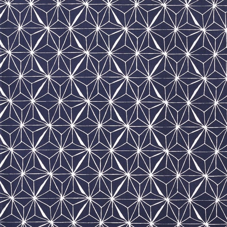 Pinnoitettu puuvilla Graafiset tähdet – laivastonsininen/valkoinen,  image number 1