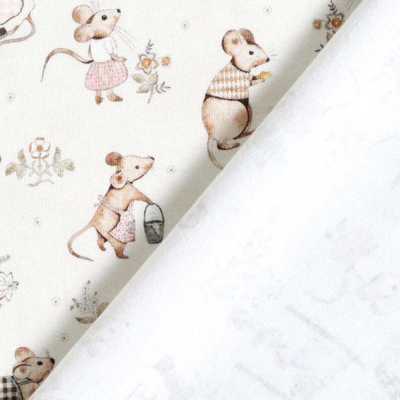 Puuvillajersey Hiiriperhe Digitaalipainatus &ndash; villanvalkoinen,  image number 4