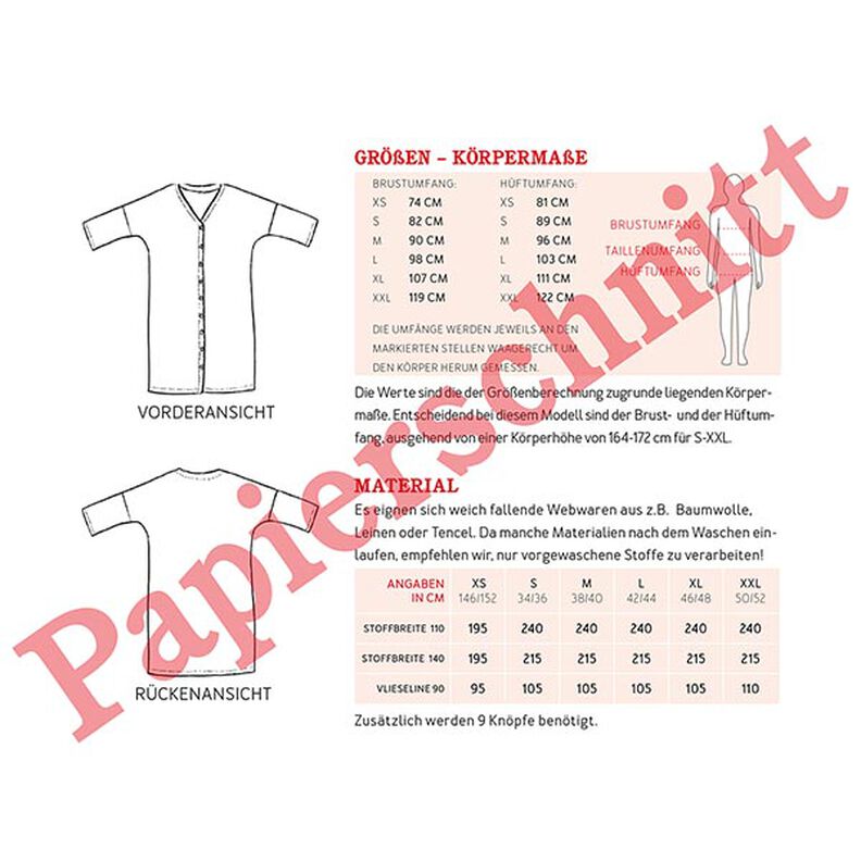 FRAU EDDA Suoralinjainen paitamekko, jossa nappilista ja taskut | Studio Schnittreif | XS–XXL,  image number 12