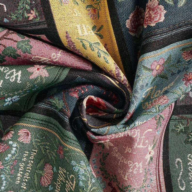 Sisustuskangas Gobeliini Kirjan kansi &ndash; musta/merlot,  image number 3