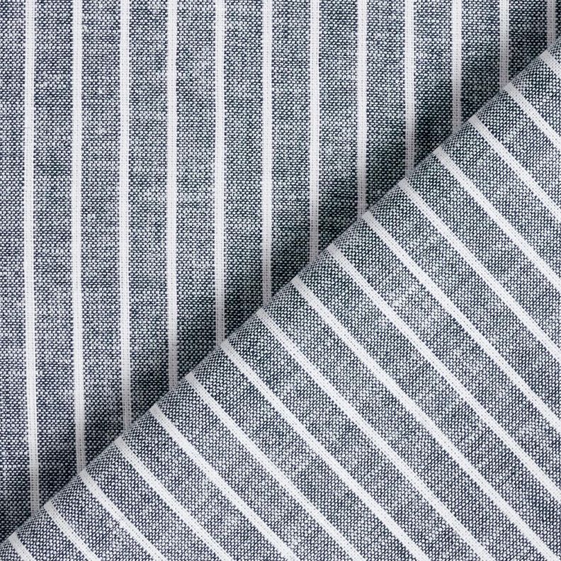 Pellava-puuvilla-sekoite Leveät raidat – yönsininen/valkoinen,  image number 4