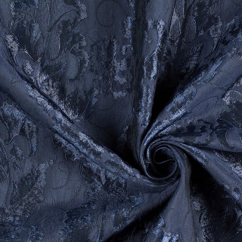 Vaatejacquard Brokadi Kukat – laivastonsininen,  image number 3
