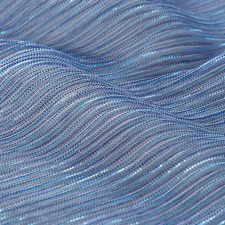 Läpikuultava plisee Kimalleraidat – sininen,  image number 2