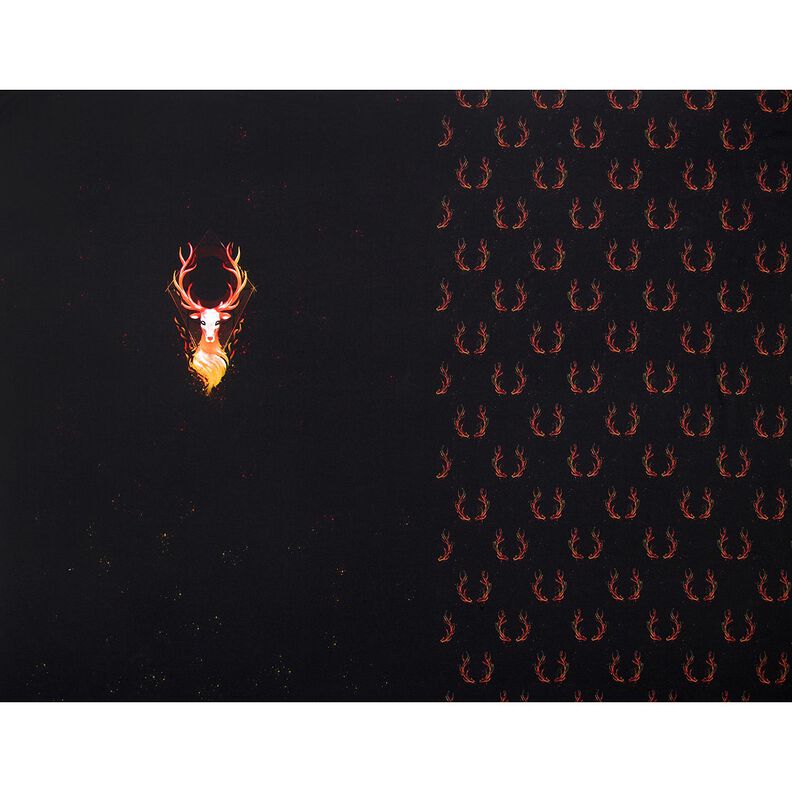 French Terry Paneeli Tulipeura | Glitzerp&uuml;ppi &ndash; musta/oranssi,  image number 5