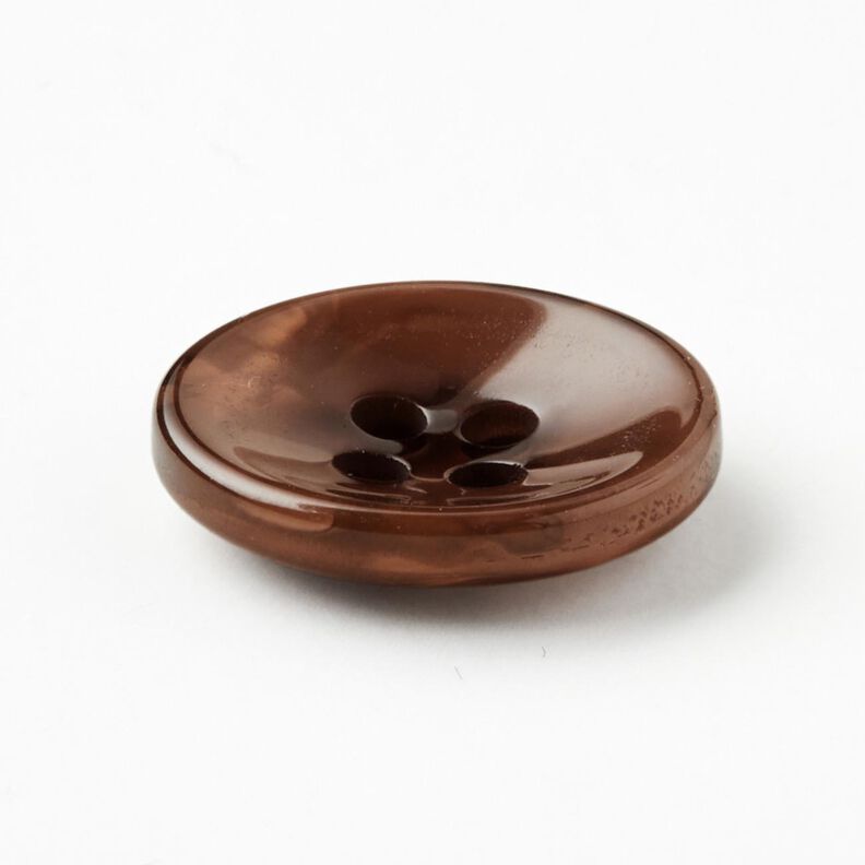 4-reikäinen marmorikuvioinen nappi [Ø 15 mm] – kastanjanruskea,  image number 2