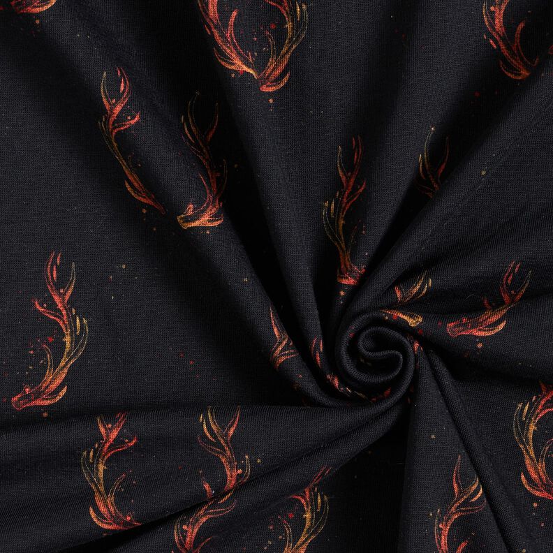 French Terry Paneeli Tulipeura | Glitzerp&uuml;ppi &ndash; musta/oranssi,  image number 3