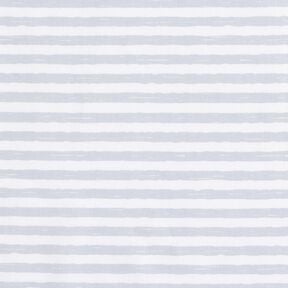 Puuvillakangas Kretonki Rennot raidat &ndash; vaaleanharmaa/valkoinen, 