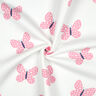Collegekangas harjattu suuret perhoset | Poppy Fabrics &ndash; norsunluu/roosa,  thumbnail number 3