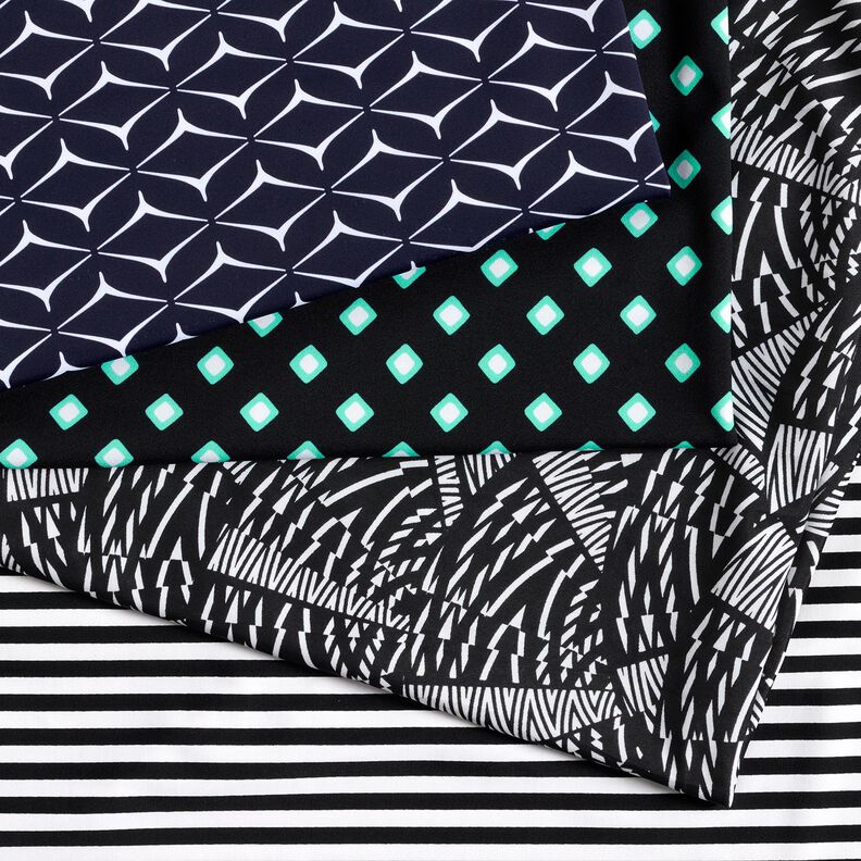 Uimapukukangas Abstrakti graafinen kuvio – musta/valkoinen,  image number 5