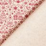 Puuvillakangas Kretonki graafiset jouluaiheiset kuviot – luonnonvärinen/karmiininpunainen,  thumbnail number 4