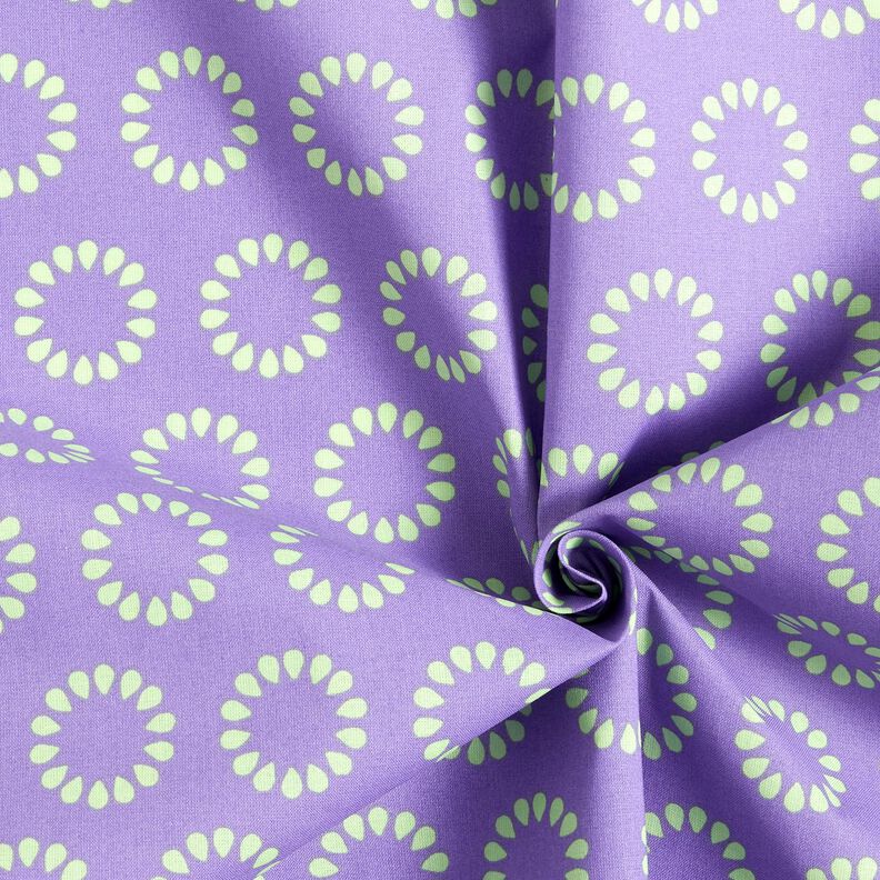 Pinnoitettu puuvilla V&auml;rikk&auml;&auml;t ympyr&auml;t &ndash; laventeli/kev&auml;&auml;nvihre&auml;,  image number 3