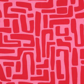 Pinnoitettu puuvilla Abstrakti &ndash; punainen/pink, 