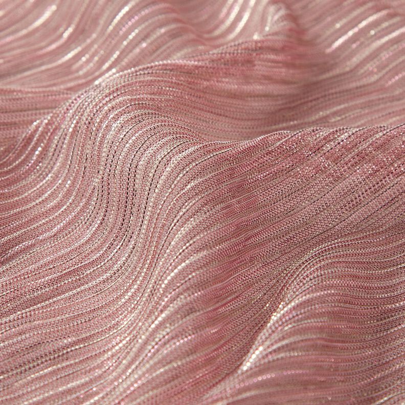 Läpikuultava plisee Kimalleraidat – roosa,  image number 2