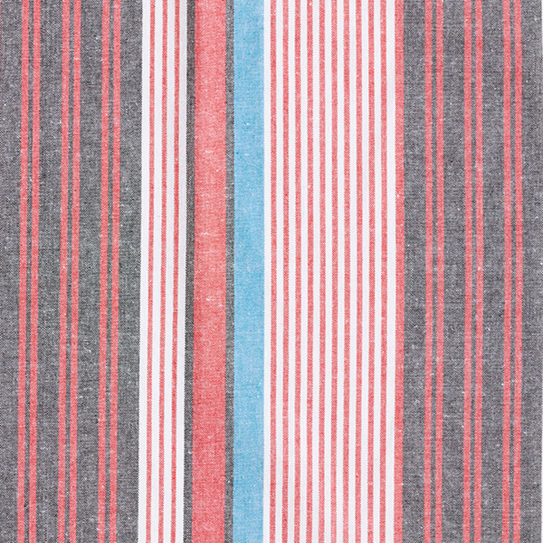 Puuvilla-viskoosisekoite, epäsäännölliset raidat – valkoinen/punainen,  image number 1
