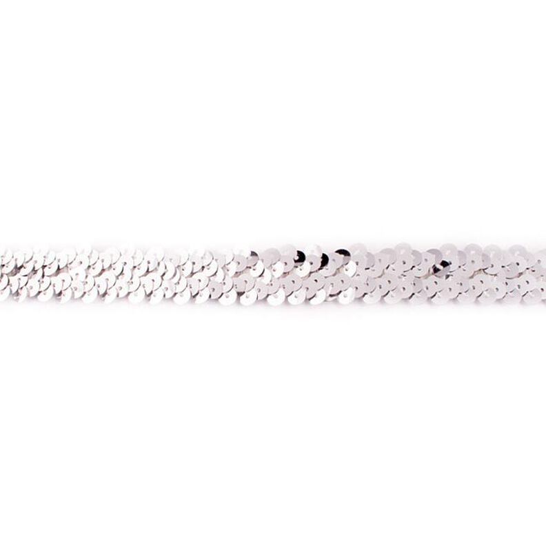 Joustava paljettinauha [20 mm] – hopea metallic,  image number 1