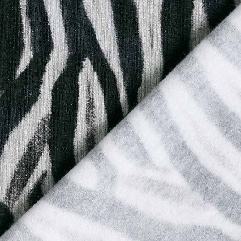 French Terry harjattu Seepra Digitaalipainatus &ndash; musta/hopea,  image number 4