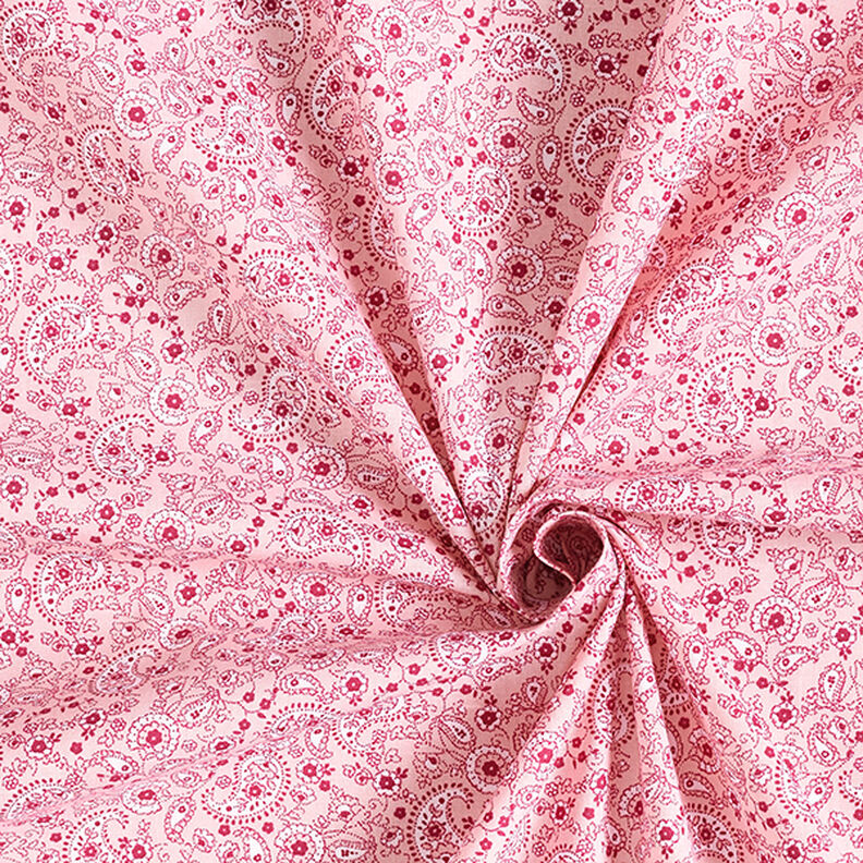 Puuvillakangas Kretonki Paisley – roosa,  image number 3