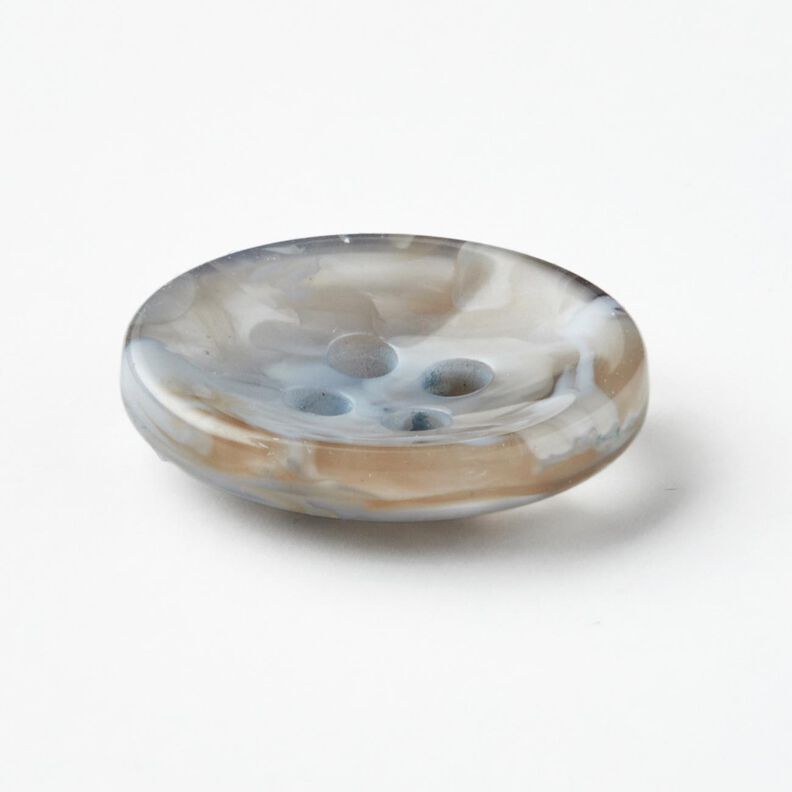 4-reikäinen marmorikuvioinen nappi [Ø 15 mm] – vauvansininen/beige,  image number 2