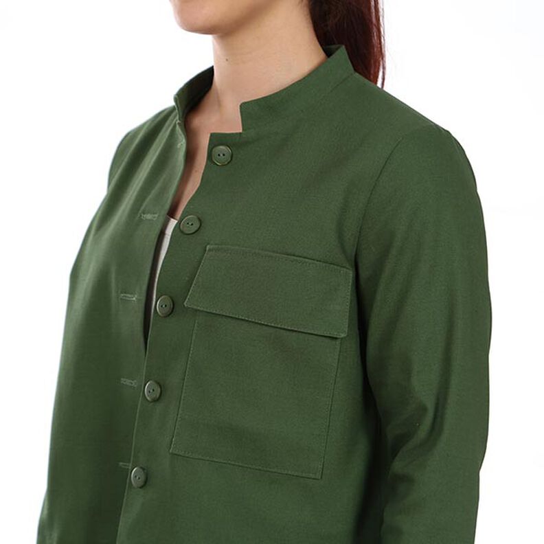 FRAU CLEO Lyhyt takki, jossa pystykaulus ja suuri päälle ommeltu tasku | Studio Schnittreif | XS–XXL,  image number 10