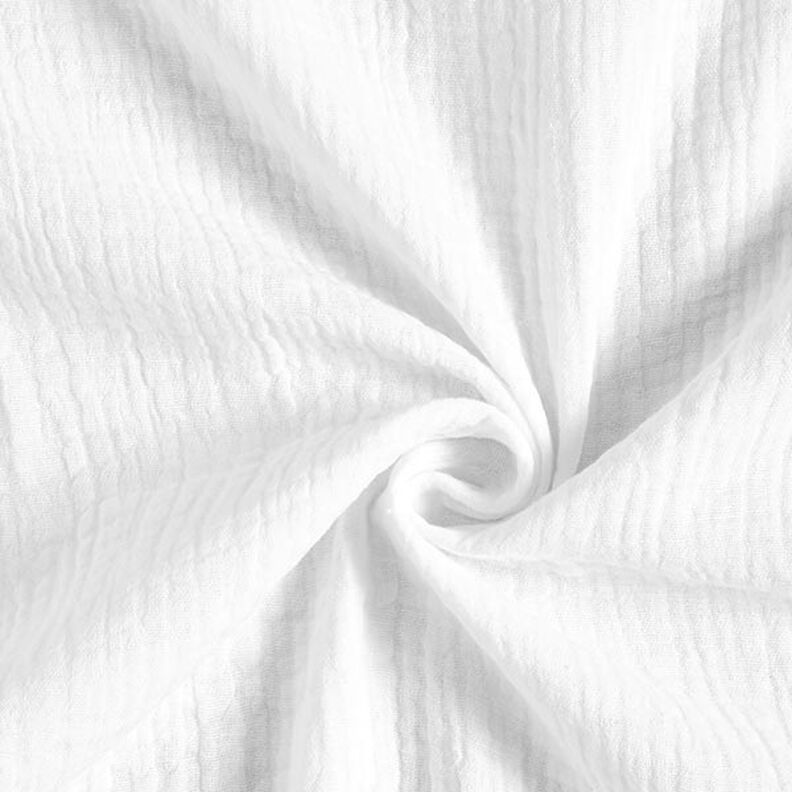 GOTS Musliini-/kaksikerroksinen kangas | Tula – valkoinen,  image number 1