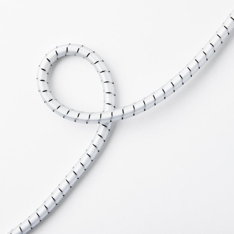 Vahva ulkoiluvaatteiden kuminauha [Ø 10 mm] – valkoinen/musta,  image number 1