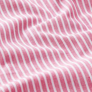 Puuvilla-pellavasekoite Pitkittäisraidat – pink/valkoinen, 