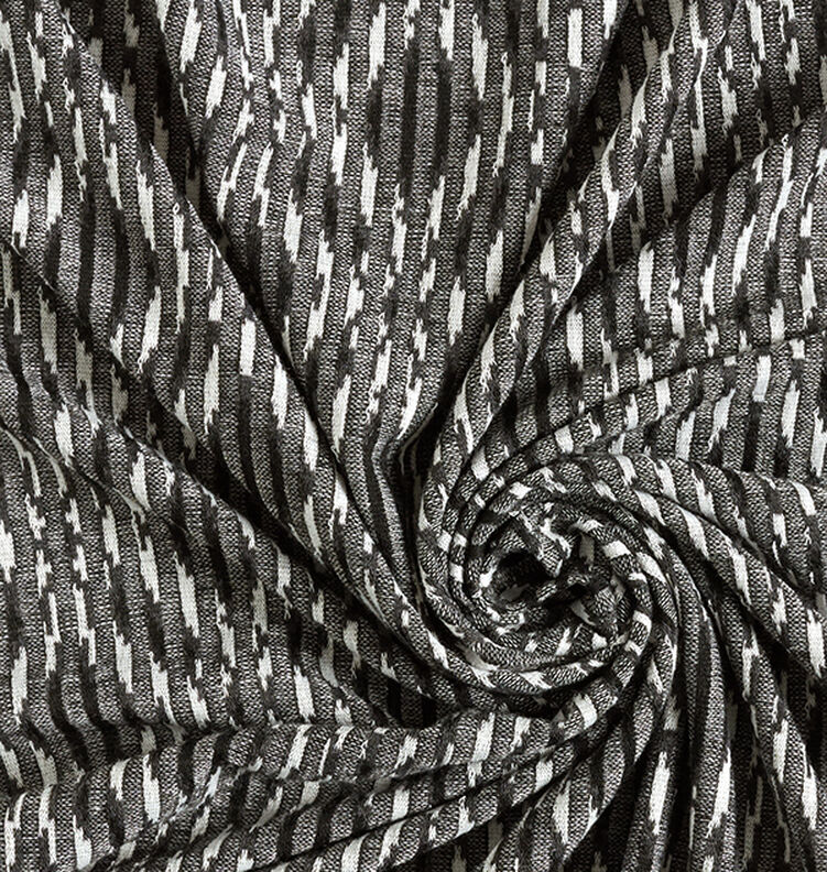 Kevyt neulekangas Vinoneliöt – musta/valkoinen | Loppupala 70cm,  image number 3