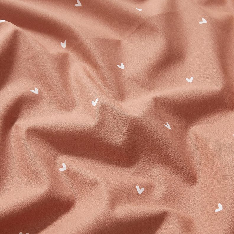 Puuvillapopliini Herkät sydämet – kupari,  image number 2