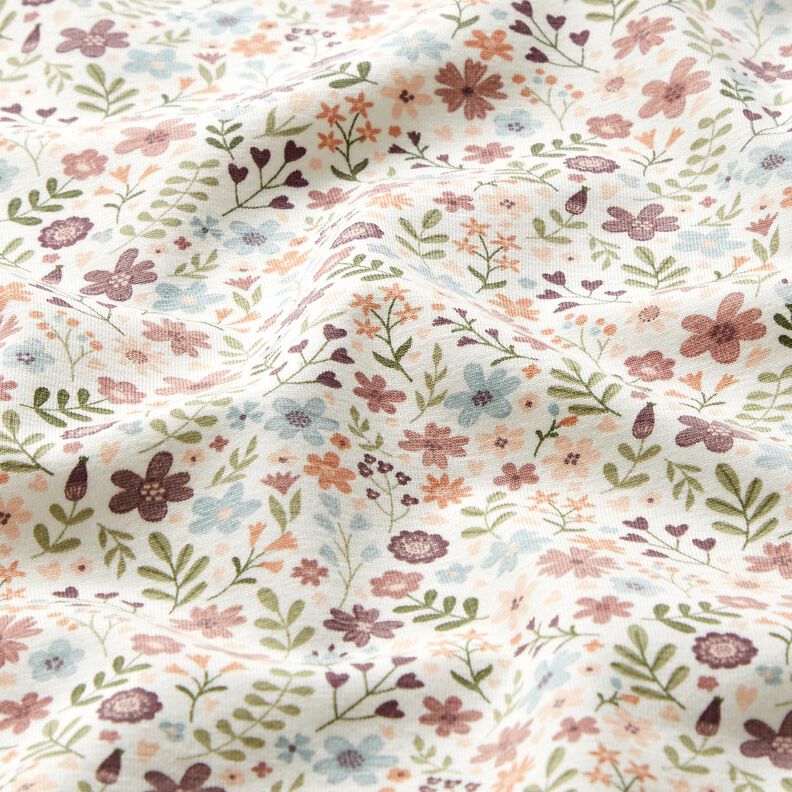 Puuvillajersey Kukkaketo – norsunluu,  image number 2