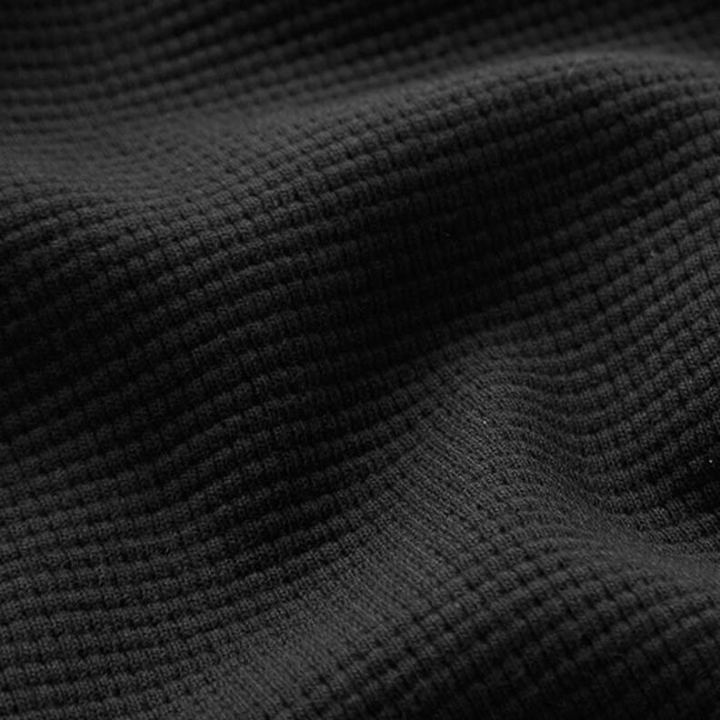 Minivohvelijersey Puuvilla Yksivärinen – musta,  image number 3