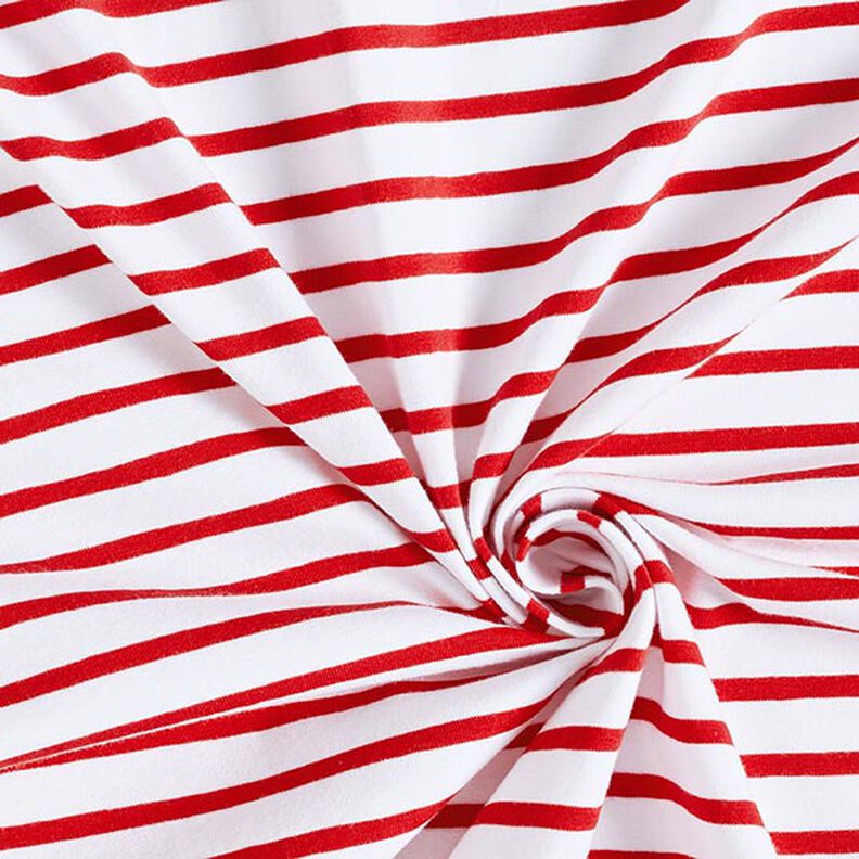 Puuvillatrikoo Kapeat ja leveät raidat – valkoinen/punainen,  image number 3