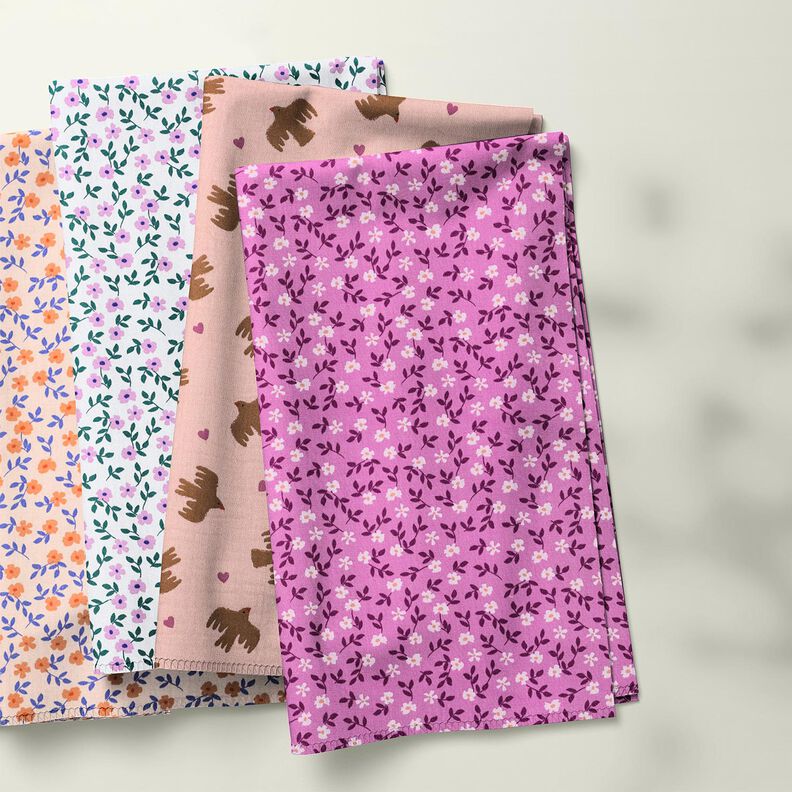 GOTS Puuvillapopliini Pikkukukkaset | Poppy Fabrics – luonnonvärinen/persikanoranssi,  image number 6