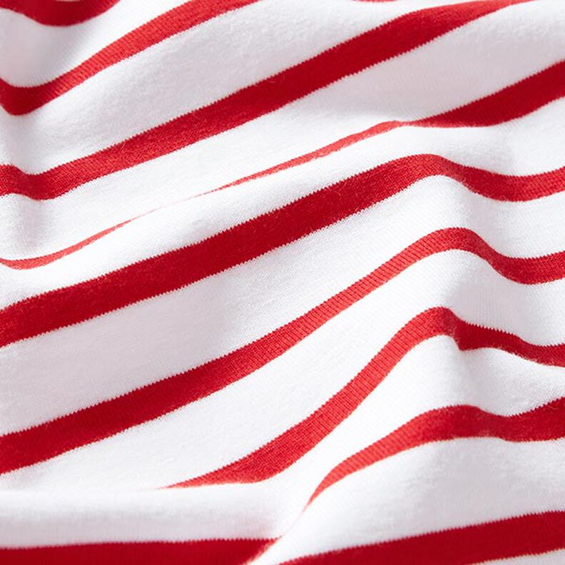 Puuvillatrikoo Kapeat ja leveät raidat – valkoinen/punainen,  image number 2