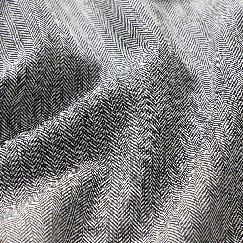 Pellava-puuvilla-sekoite Kalanruoto – musta,  image number 2