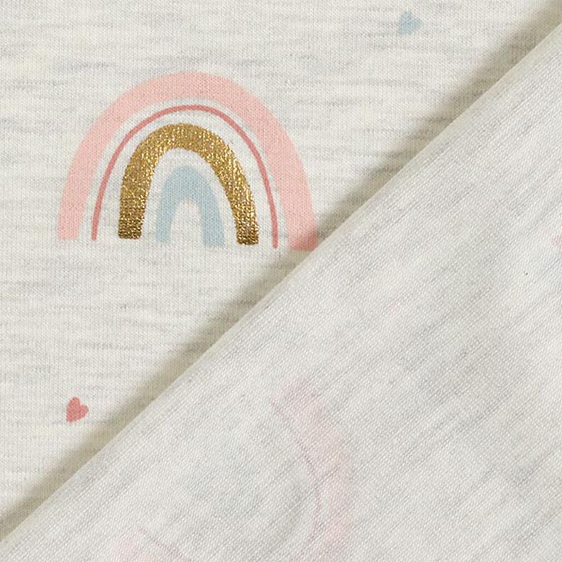 Puuvillajersey sateenkaaret Foliopainatus – luonnonvärinen/vaaleanharmaa,  image number 5